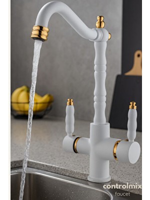 Control Mix Rustik Arıtmalı Mutfak Eviye Bataryası (Musluğu) Tamamen Pirinç Ağır Gövde Paslanma Yapmaz