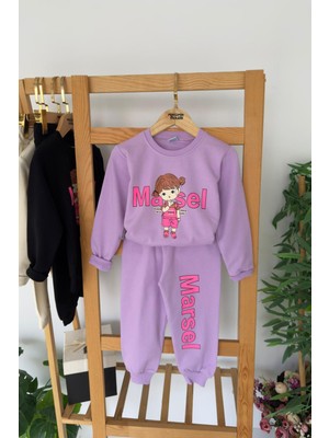 Miniğimin Cicileri Marasel  Baskılı Kız Çocuk 2 li takım - Lila