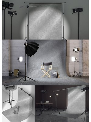 Arkhearts Gri Kürk Işığı Vinil Backdrop – Profesyonel Fotoğraf ve Video Çekim Arka Planı (80×120 Cm)