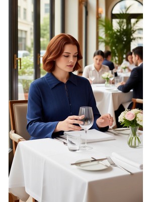 FRM Dokulu Dokuma Kadın Gömleği Bele Oturan Kesimi Uzun Kolları Ile Modern ve Konforlu Bir Stil