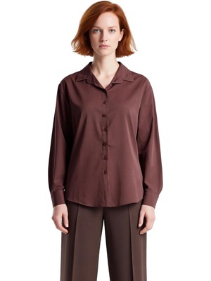 Ersefa Kadın Rahat Kesim Düz Dokuma Gömlek Günlük Kullanım Için Şık Bir Seçenek Sunan Ürün Modern