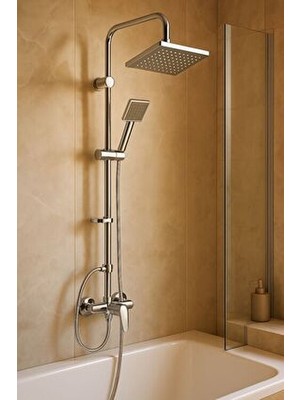 Viosa Krom Robot Yağmurlama Tepe Duş Seti Paslanmaz 5 Yıl Garantili