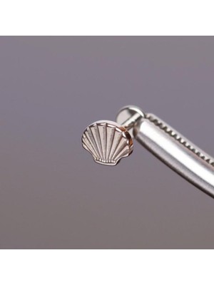 Rupen Kraft Yüksek Kalite G23 Titanium Shell  Deniz Kapuğu Titanyum 7x1.2mm Labret Piercing