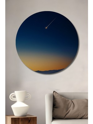 Teona Ahşap Düşen Yıldızmanzara Soyut Sanat Yuvarlak Tablo