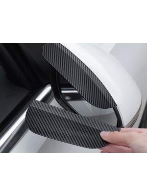 Osense Araba Ayna Yağmur Koruyucu Siper %100 Polyester Karbon Desenli Siyah Renkli