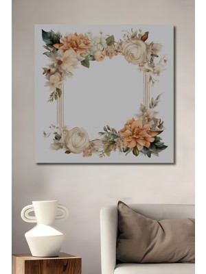 Teona Ahşap Romantik Çiçek Bahçesi Sulu Boya Görünümlü Dekoratif Ahşap Tablo Dikdörtgen Tablo