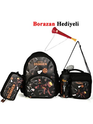 Galatasaray Victor Osimhen 4'lü Okul Seti Siyah Tekstil Malzeme ile Şık ve Ergonomik Tasarım
