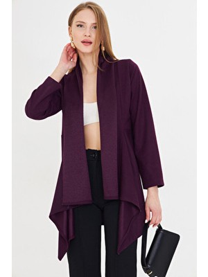 Armonika Kadın Mor Şal Yaka Kaşe Salaş Hırka ARM-25K001116