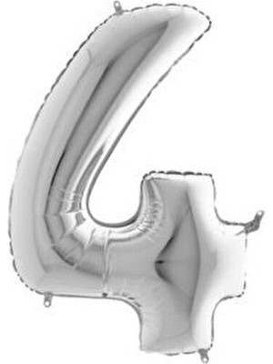  folyo helium balloon gümüş 4 rakamlı (16 ınç 36 cm)