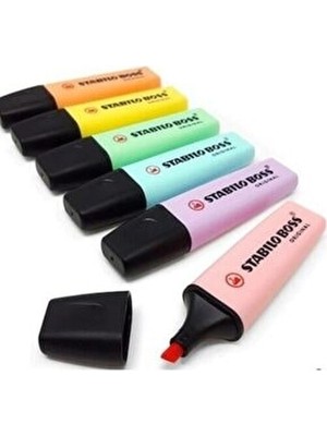 Stabilo Boss Fosforlu Işaretleme Kalemi Pastel Renkler 6'lı Set