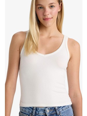 DeFacto Fitted V Yaka Fitilli Kaşkorse Atlet G1346AX25AU