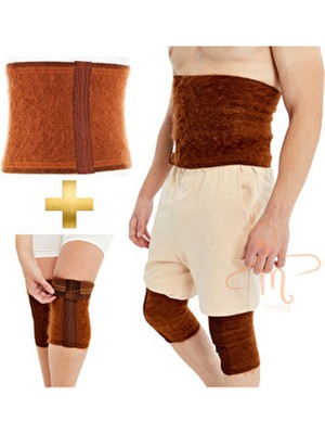 Miresa 2 Adet Sıcak Tutan Yün Dizlik ve Bel Kadın- Erkek Korse Takım Dokuma Kumaş Özellikli