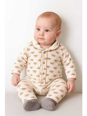 Hediyelik Bebek Yenidogan Çocuk Pamuklu Oya'li Alt Üst Takım