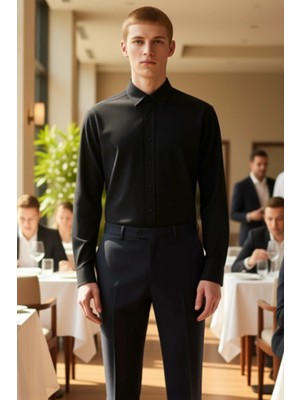 FRM Erkek Dokulu Uzun Kollu Gömlek Regular Fonksiyonel Dayanıklı Kaliteli Konforlu Estetik Şık