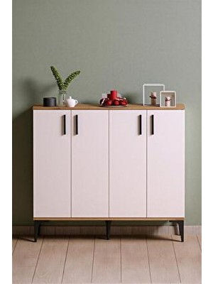 Moonlife Valencia 4 Kapaklı Antre,hol,ayakkabılık Beyaz Çam