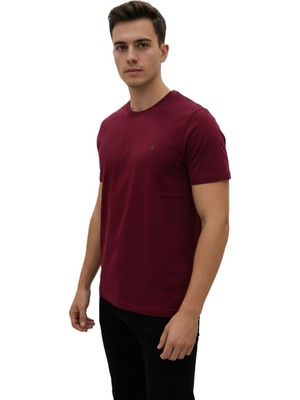 Lacaton 26- 4350 Süper Battal Büyük Beden Unisex Bisiklet Yaka T-Shırt