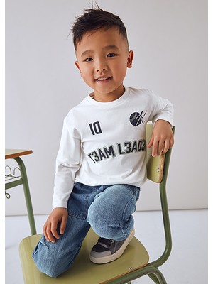 Mayoral Krem Erkek Çocuk Çift Kollu Sweatshirt 4075