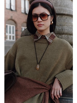 Manuka Chunky Oversıze Kazak Koyu Yeşil