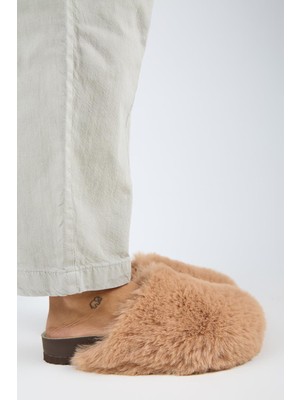 Manijero Gaye Kadın Peluş Düz Taba Terlik