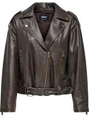 Only Kadın Kahverengi Regular Fit Ceket Sportswear Kullanımı İçin Düz Desenli