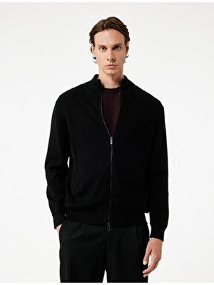 Koton Uzun Kollu Fermuarlı Pamuklu Triko Hırka