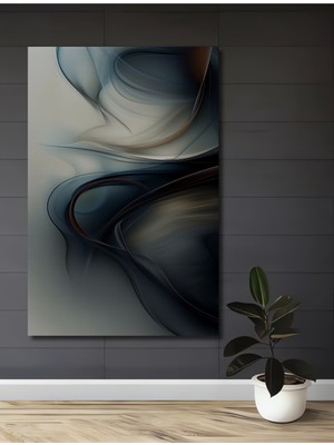 Teona Ahşap Soyut Akışkan Modern Sanat Yağlı Boya Görünümlü Ahşap Dekoratif Tablo Dikdörtgen Tablo