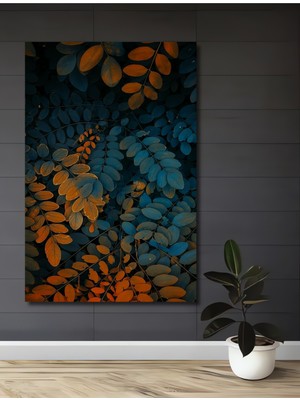 Teona Ahşap Mevsimlerin Dansı Yaprak Görünümlü Modern Sanat Ahşap Tablo Dikdörtgen Tablo