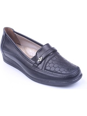 Norfix 336 Büyük Numara Kadın Ortopedik Siyah Anne Ayakkabısı