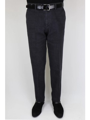 Toricelli Fistan Store Erkek Füme Rahat Kalıp Yandan Cepli Boru Paça Battal Kışlık Keten Pantolon