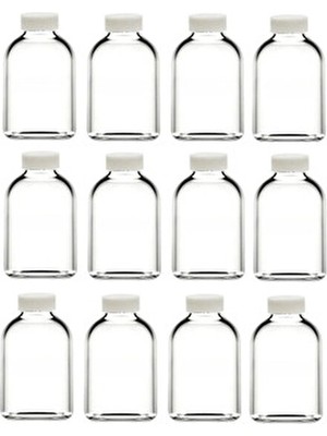  12 adet cam kavanoz oda kokusu şişesi küçük vazo kapaklı 12x50ml - 50 ml