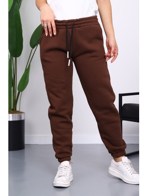 İmaj Butik Kahverengi Üç İplik Şardonlu Eşofman Altı