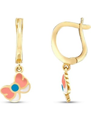 Assos Pırlanta Figürlü Altın Çocuk Küpe - 14K