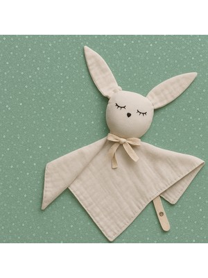 Zola Collection organik çocuk bebebek tavşan uyku arkadaşı krem renngi% pamuklu müslin organik kumaş
