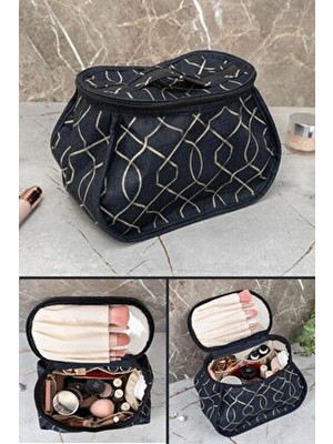 Helen's Home Seyahat Makyaj Çantası Polyester 6 Cepli Organizer Şık ve Fonksiyonel