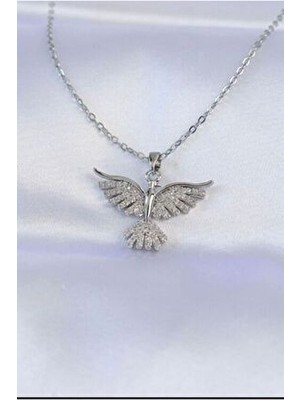 Brillo Çelik Zirkon Taşlı Anka Kuş Kolye