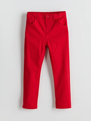 LC Waikiki Lcw Kids Kırmızı Beli Ayarlanabilir Erkek Çocuk Pantolon