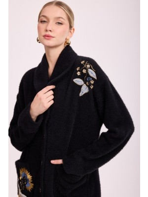Missemramiss 4882 Alora Nakış Detaylı Angora Ceket
