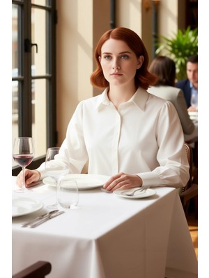 FRM Kadın Regular Fit Pamuklu Gömlek Balon Kol Fonksiyonel Dayanıklı Kaliteli Konforlu Estetik