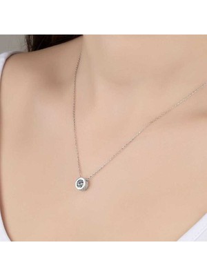 Ucarticaret Swarovski Gümüş Tektaş Bayan Kolye