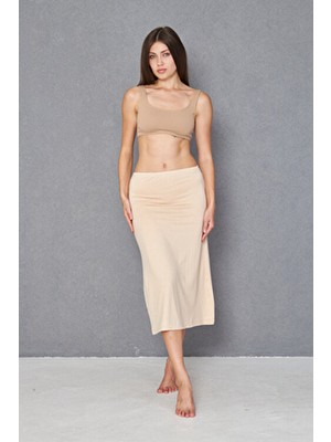 Lantliv Viskon Kumaş Diz Altı Etek Uzun Astar, Etek Kombinezon, Tesettür Etek Elbise Astar, Jüpon Etek Astar