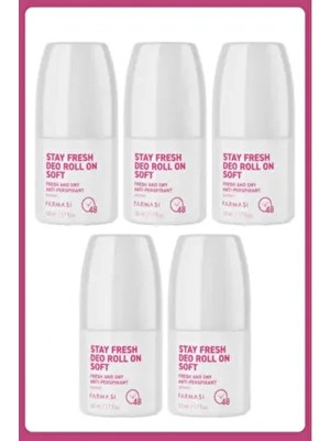 Farmasi Stay Fresh Deo Roll On Soft 50 ml Kadın 5 Adet