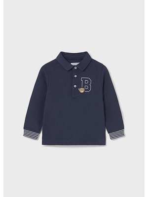 Mayoral Lacivert Erkek Bebek Polo Yaka Uzun Kollu Tişört 2101