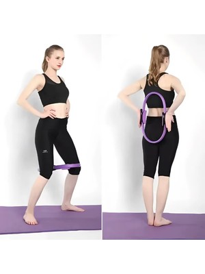 TeknoClass 40 cm Pilates Çemberi Plates Halkası Spor Egzersiz Aleti Özel Tutmalı Model