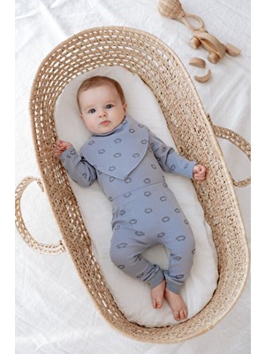Lilabio %100 Pamuk Yenidoğan Zıbın Takım Unisex Bebek Hediye Seti Uzun Kol Düz Desenli