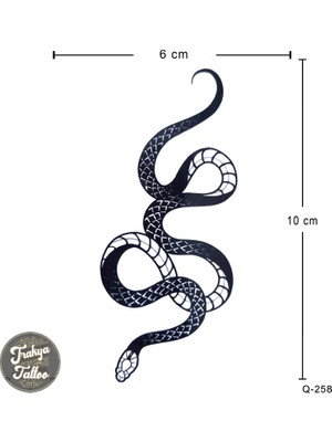 Trakya Tattoo Geçici Dövme 1-2 Hafta Kalıcı Minimal Yılan Dövmesi