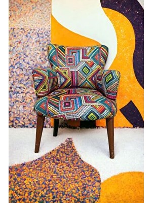 Berjer - Tekli Koltuk - Ceviz Ayak- desenli