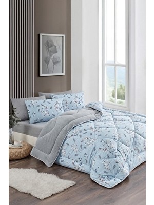 Marla Home Çift Kişilik Welsoft Yorgan Uyku Seti | Lastikli Çarşaflı | Bahar