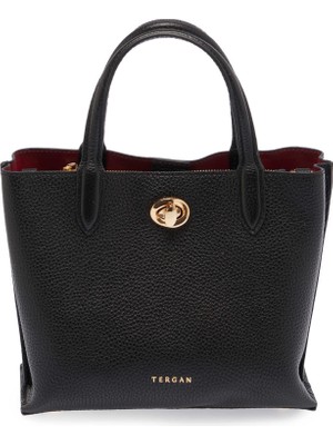 Tergan Siyah Hakiki Deri Kadın El Çantası - S25Y1BC80263-A41