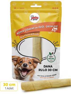 Patim Gurme Dana Rulo Deri 30 cm 1 Adet Doğal Köpek Ödül Maması