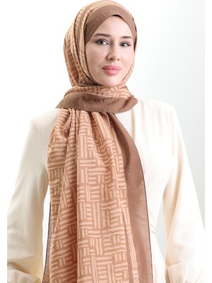 Karaca Doğal Elyaf Şal 82008-17 Kahverengi Hardal